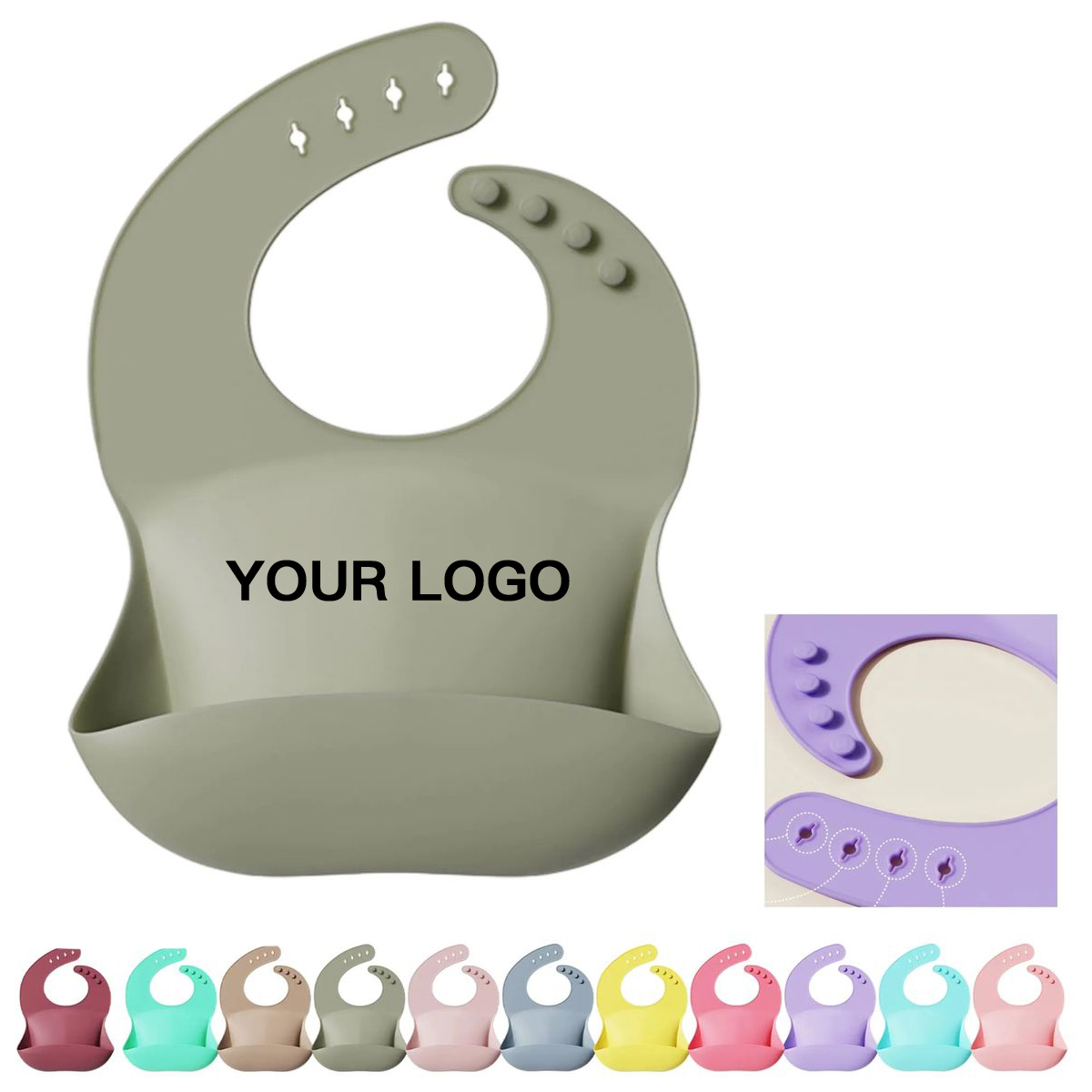 Flexible Silicone Feeding Bib with Catch Tray 12