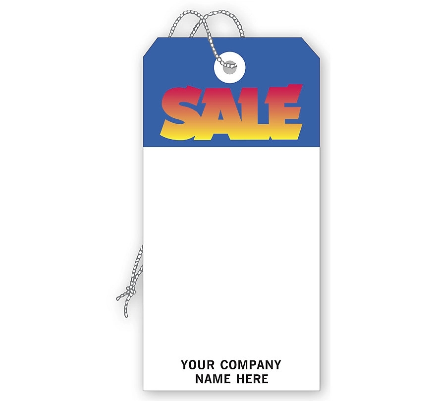 Tags - SALE, Stock, Blue & White, Large 2