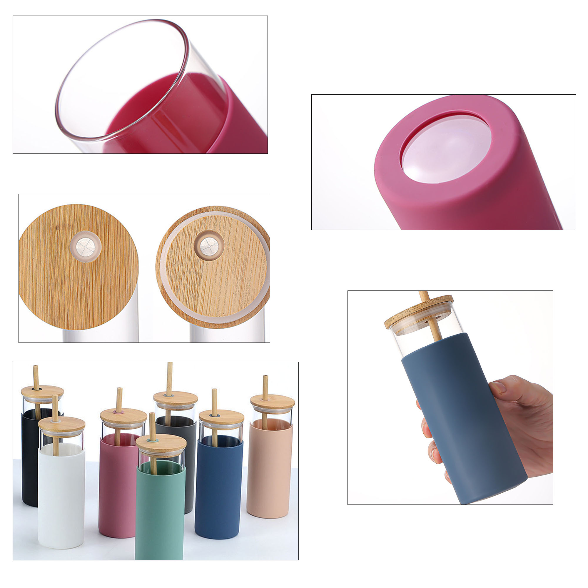 Portable Glass Straw Cup Borosilicate 3