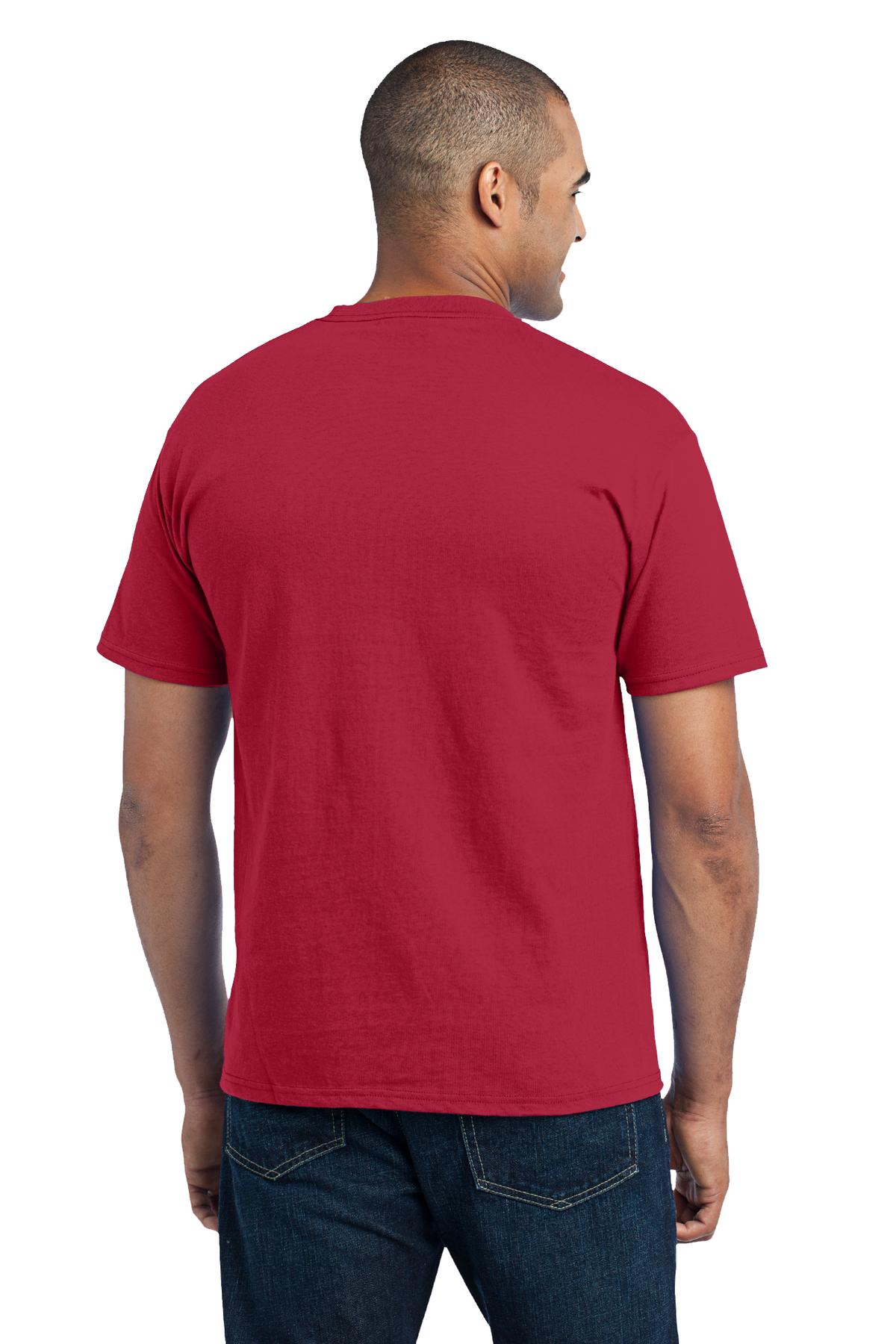 Port & Co Core Blend Pocket Tee. PC55P 117