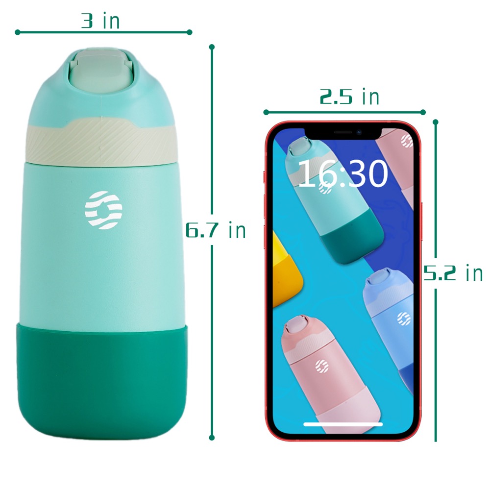12 Oz 316 Ss Double Wall Water Bottle With Pop-Up Straw Lid For Kids 5
