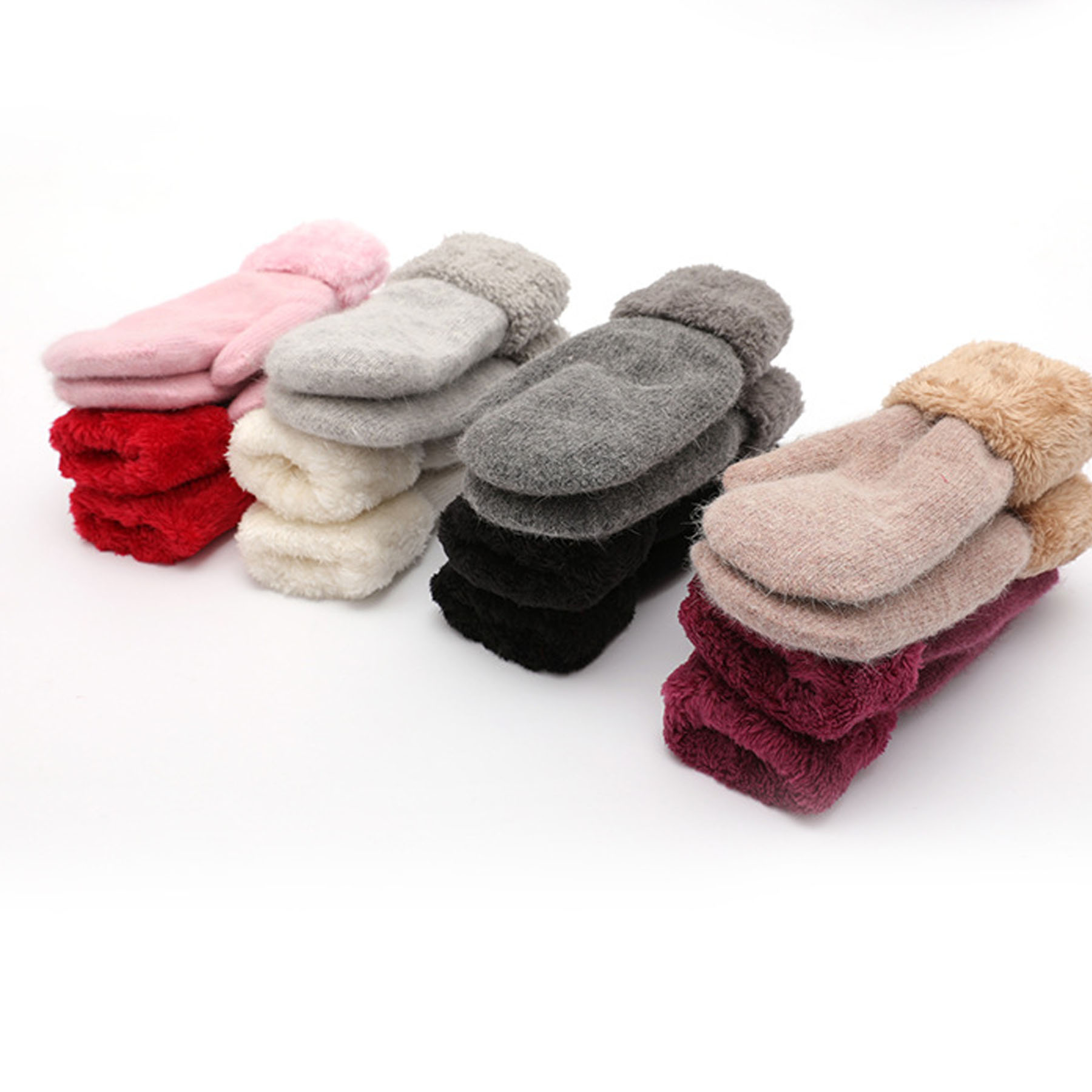 Plush Double-Layer Mittens 6