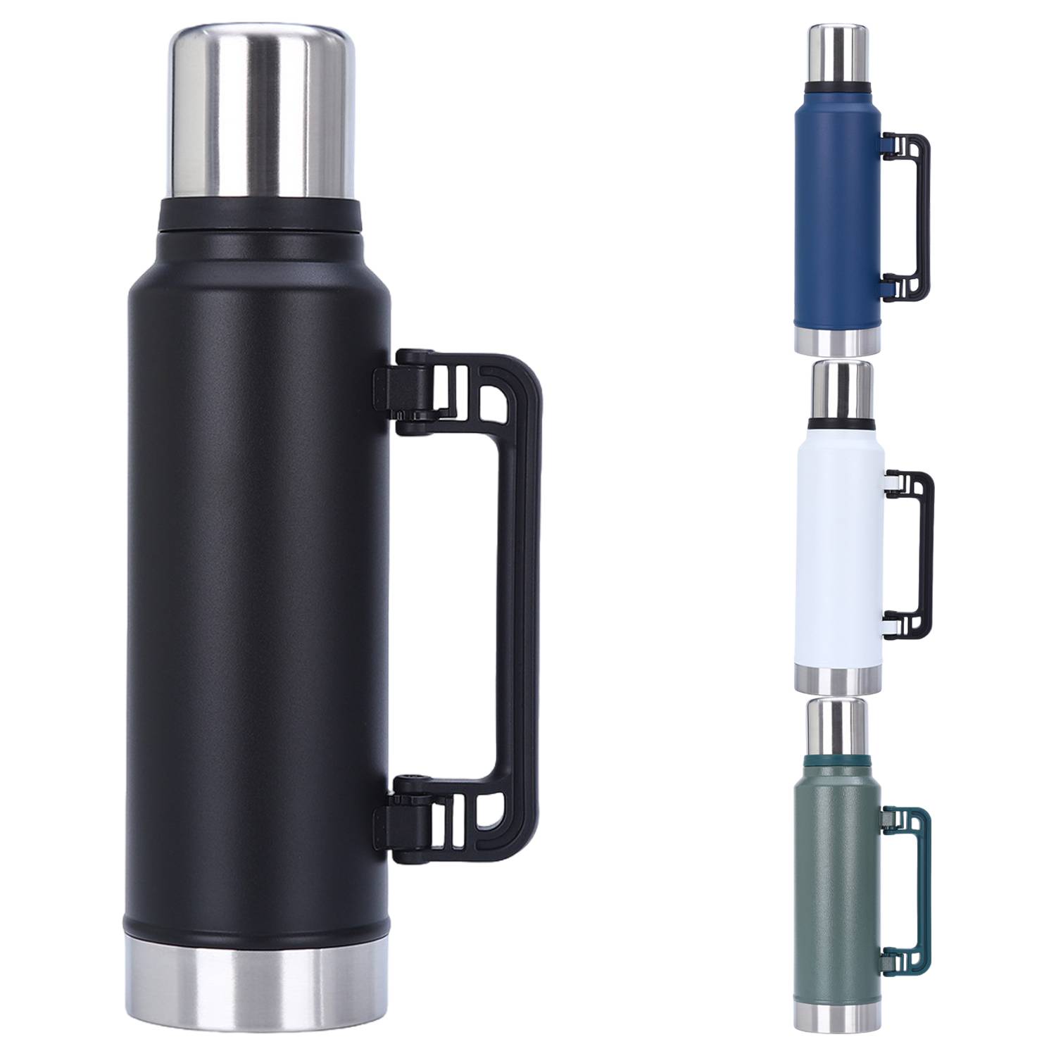 47oz Large Stainless Steel Thermos Water Bottle w/ Handle, custom water bottle with logo imprint 6