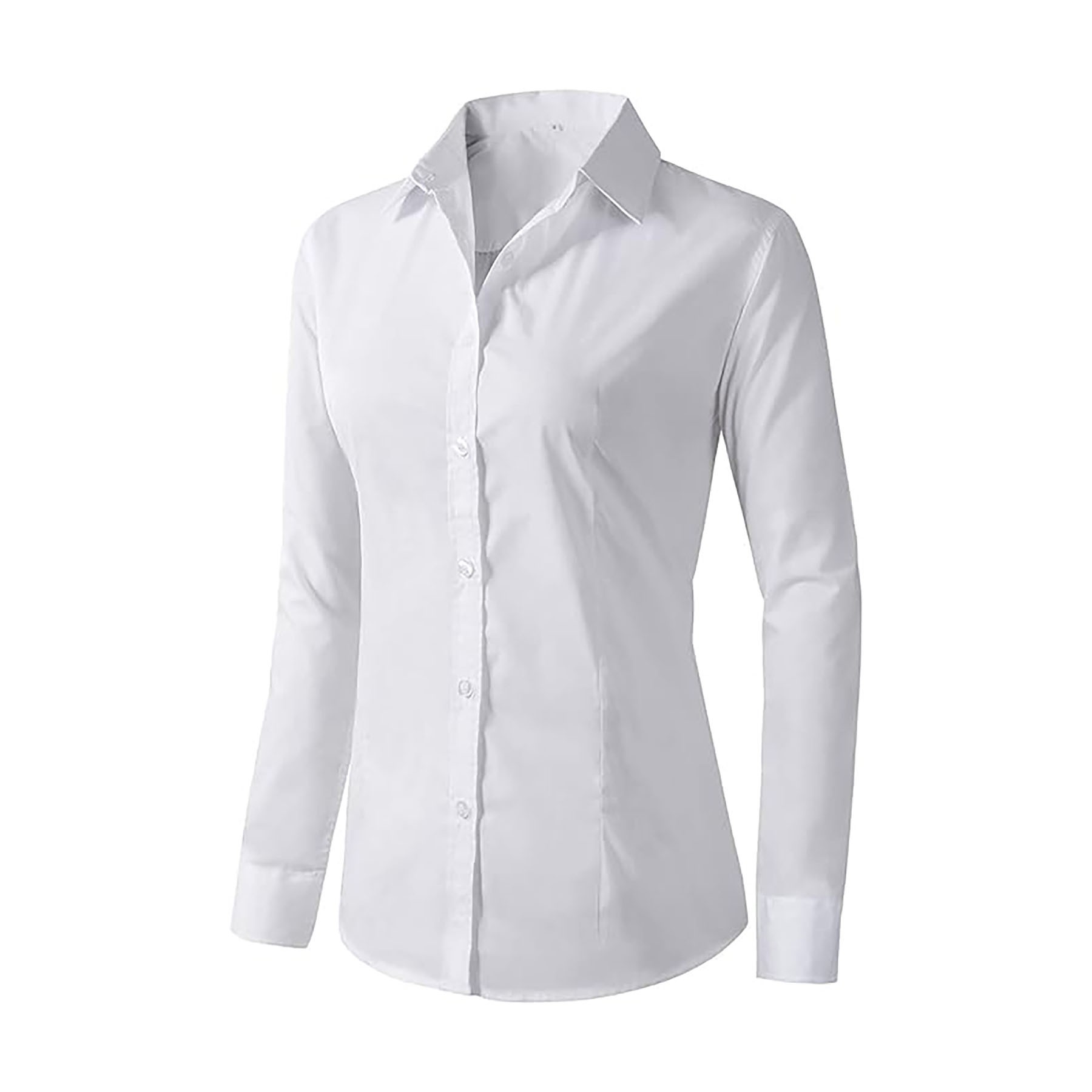 Women's Formal Overalls White Simple Shirt 8