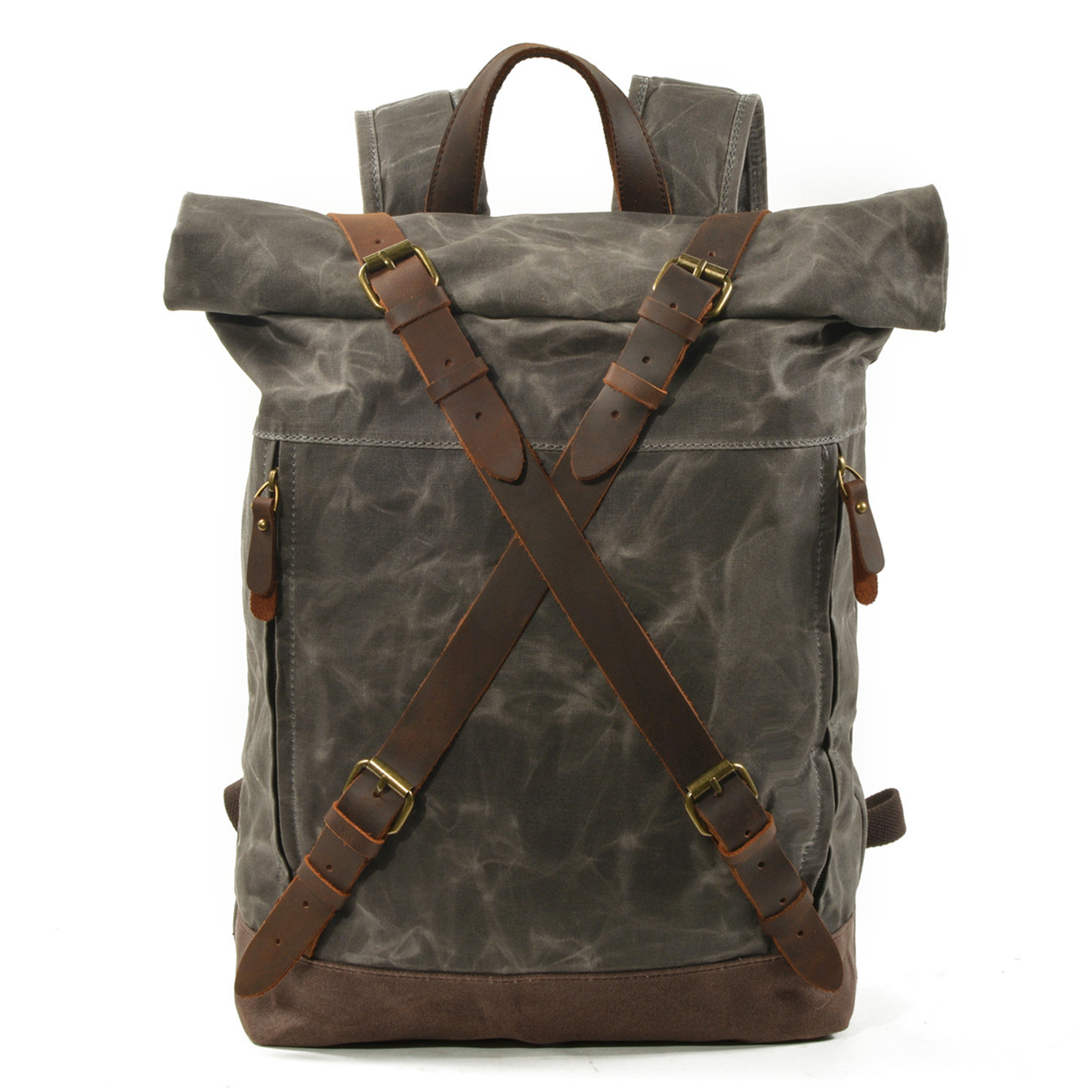 Vintage Canvas Leather Laptop Backpack 8