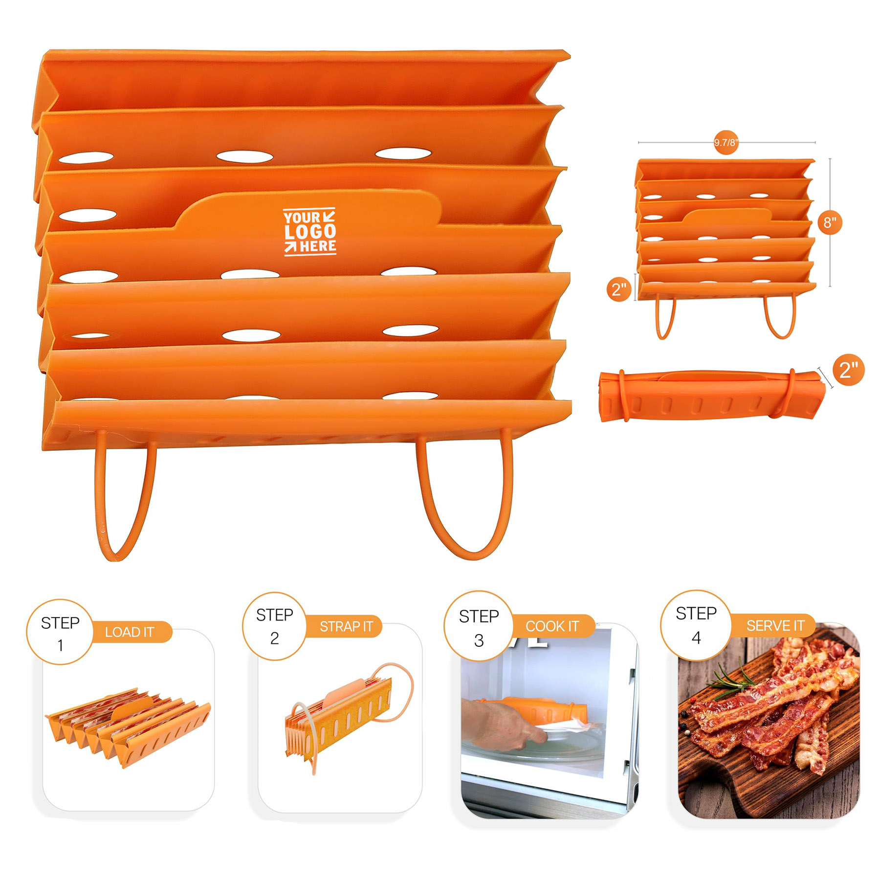 Microwave Oven Silicone Crispy Bacon Cooker Cookware Healthy Cooked Maker