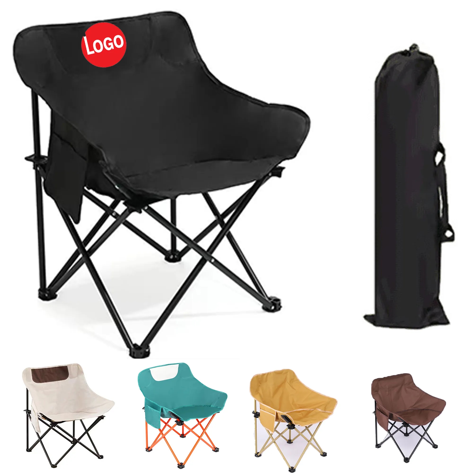 Custom Portable High Back Camping Folding Moon Chair 3