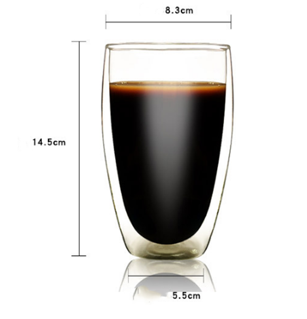 Double Wall Thermo Glass Cup 15 oz,Insulated  Coffee Mug 3