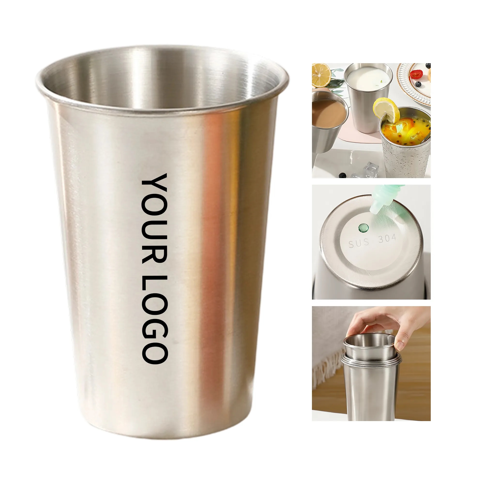 Classic 16oz Stainless Steel Cup for Hot and Cold Beverages 2