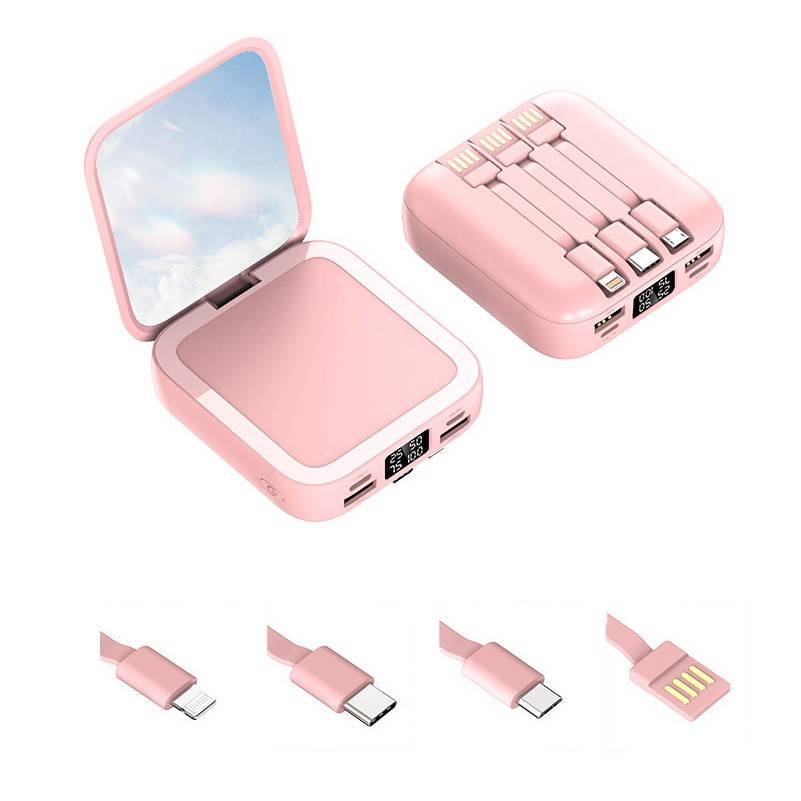 Portable Power Bank 6000mAh With Makeup Mirror