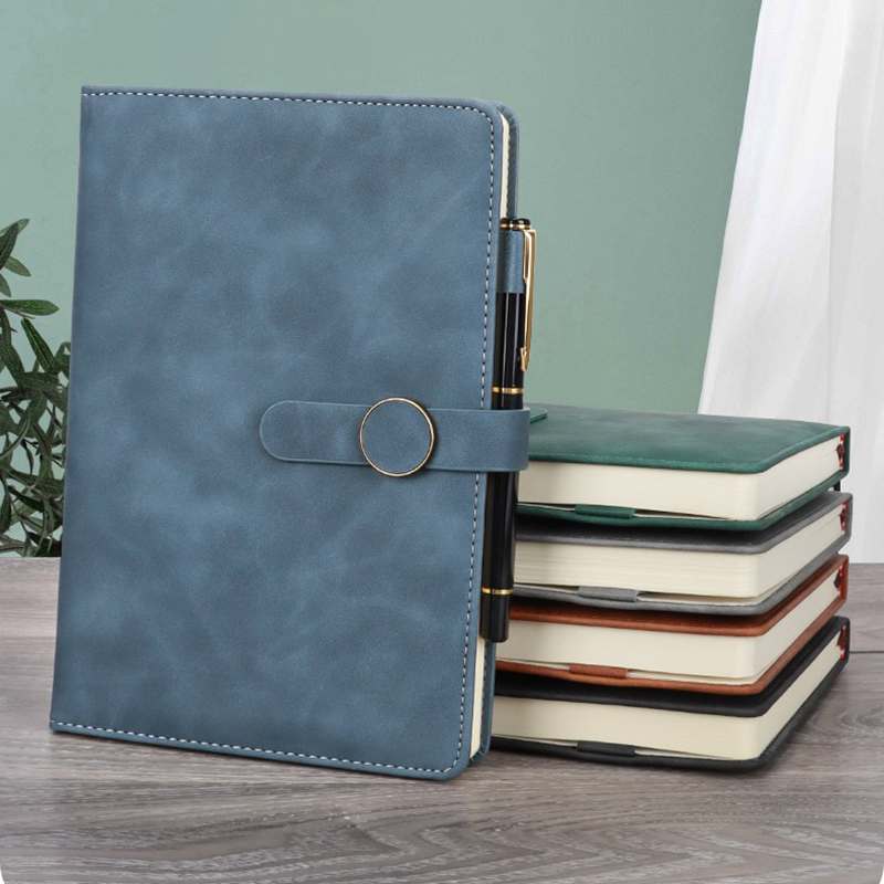 A5 PU Leather Hardcover Notepad W/Round Metal Buckle 14