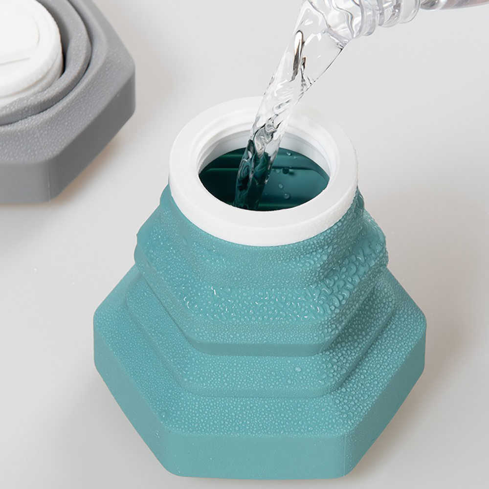 500ML Tower-like Silicone Folding Travel Water Cup 9
