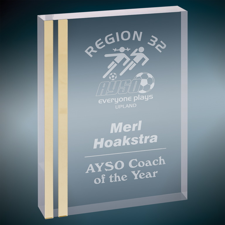 5" x 7" Gold Rectangle Acrylic Award