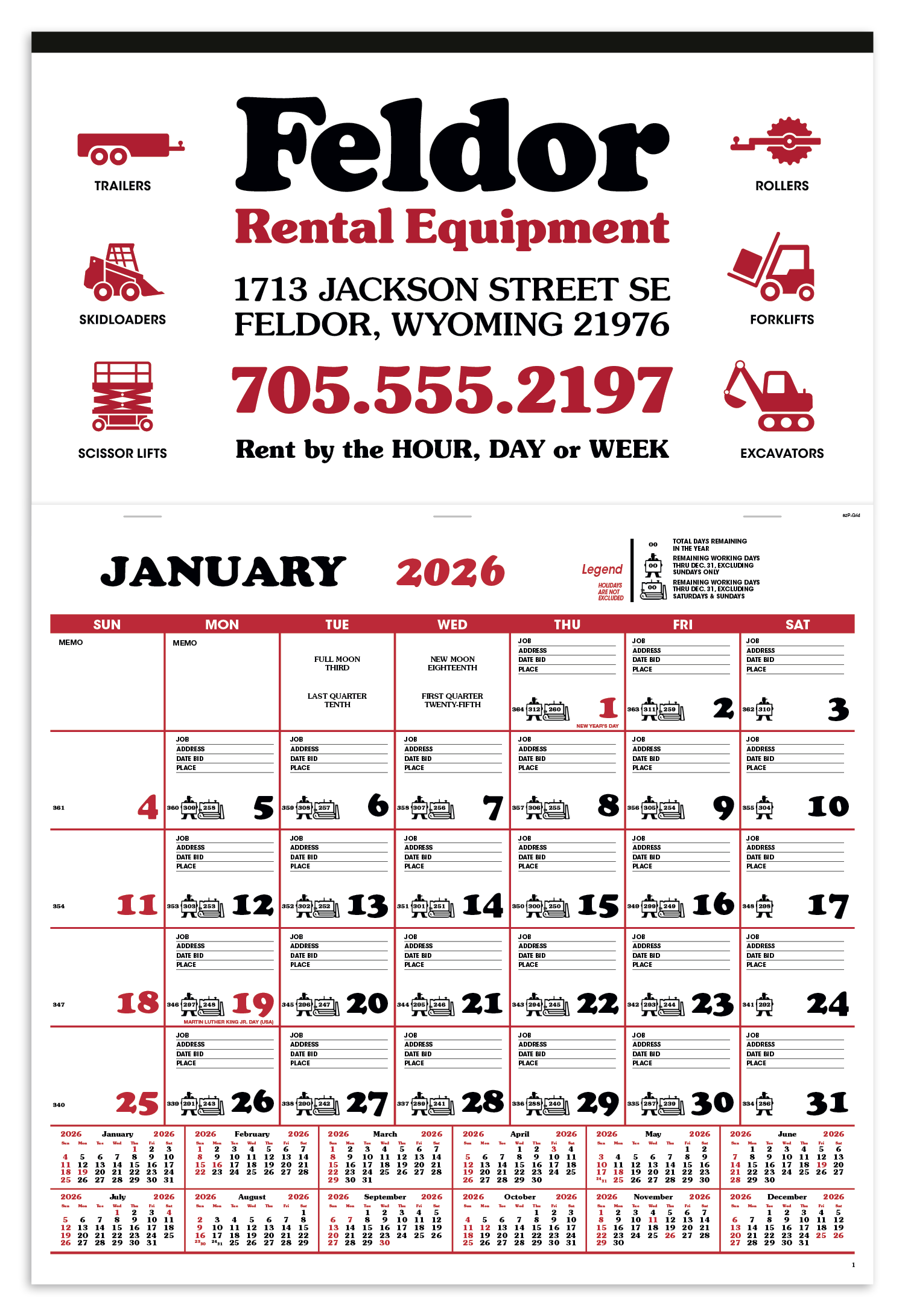 Skinner & Kennedy® Contractor's Apron Calendar 10