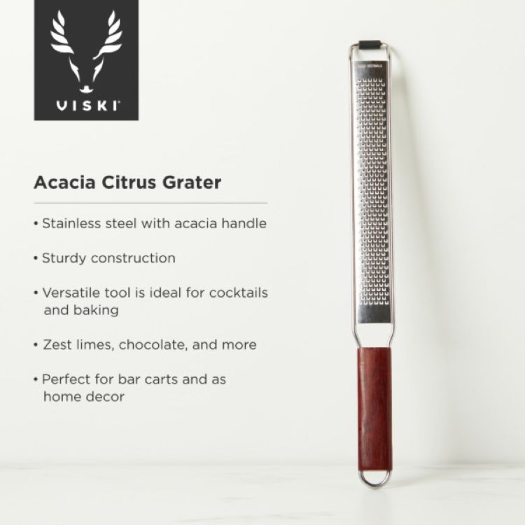 Viski® Acacia Citrus Grater 6