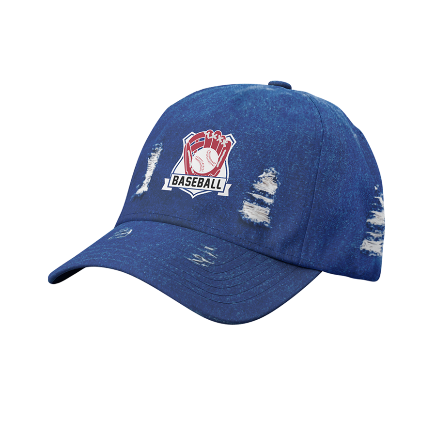 Premium Stock Ripped Cotton 6-Panel Unstructured Cap w/ 4