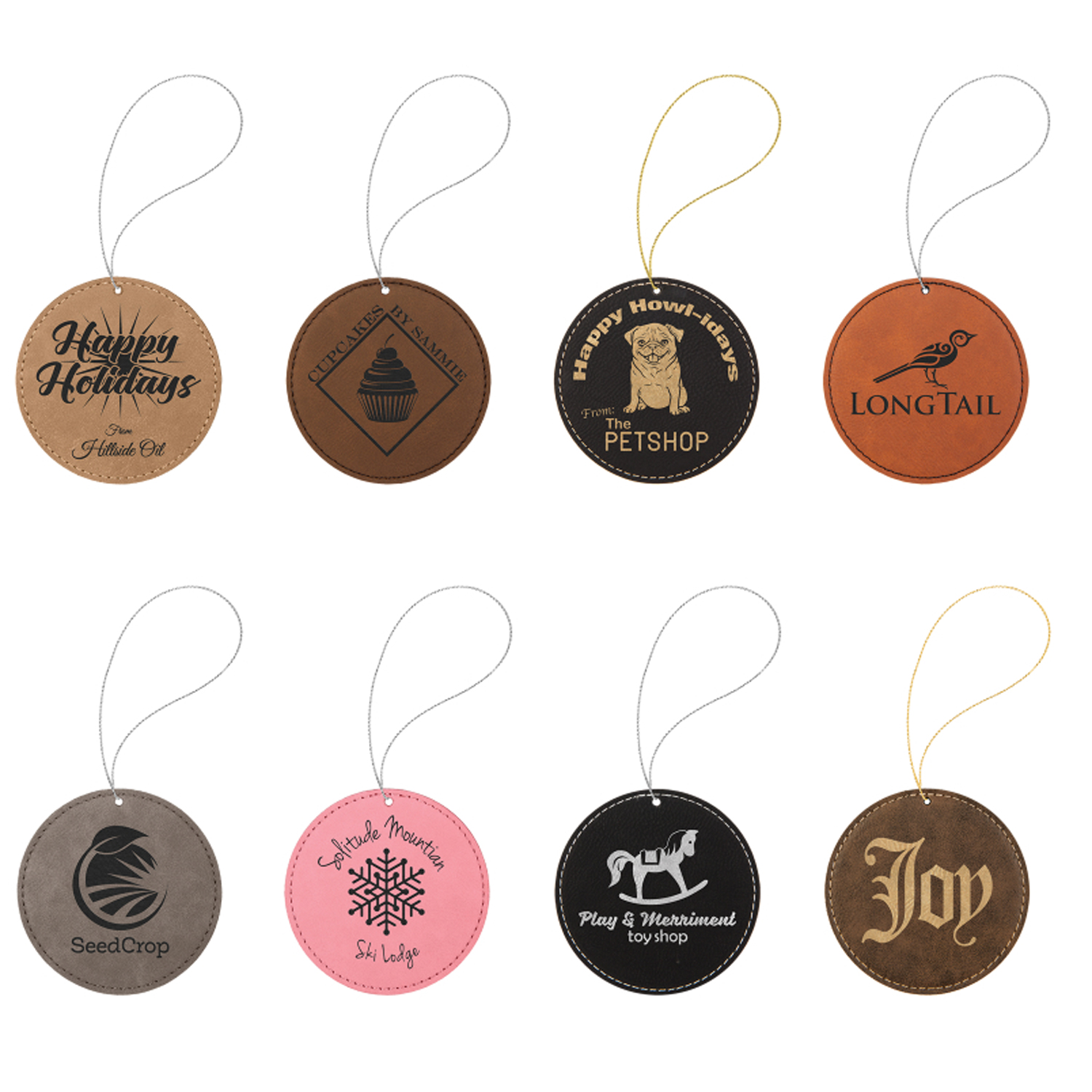 Round Leatherette Ornament 2