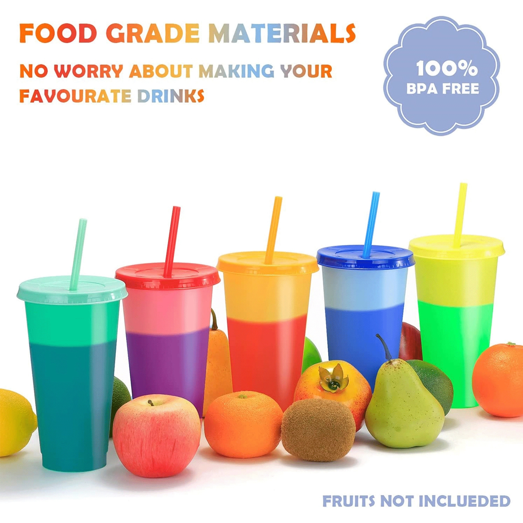 Color Changing Cups Tumblers with Lids Straws 2