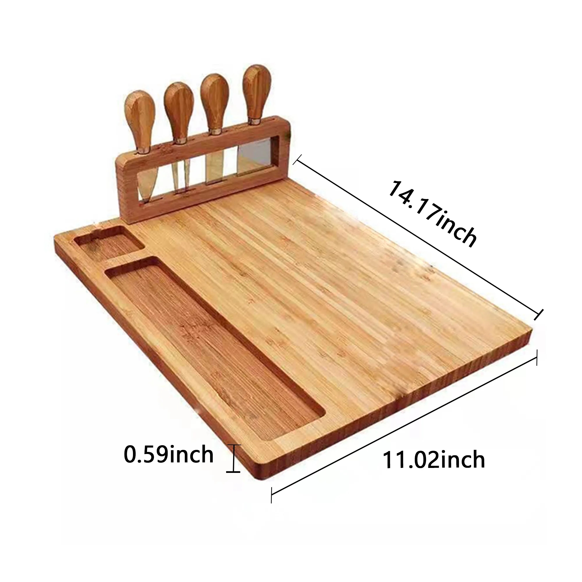 Bamboo Serving Tray with Smooth Natural Finish 5