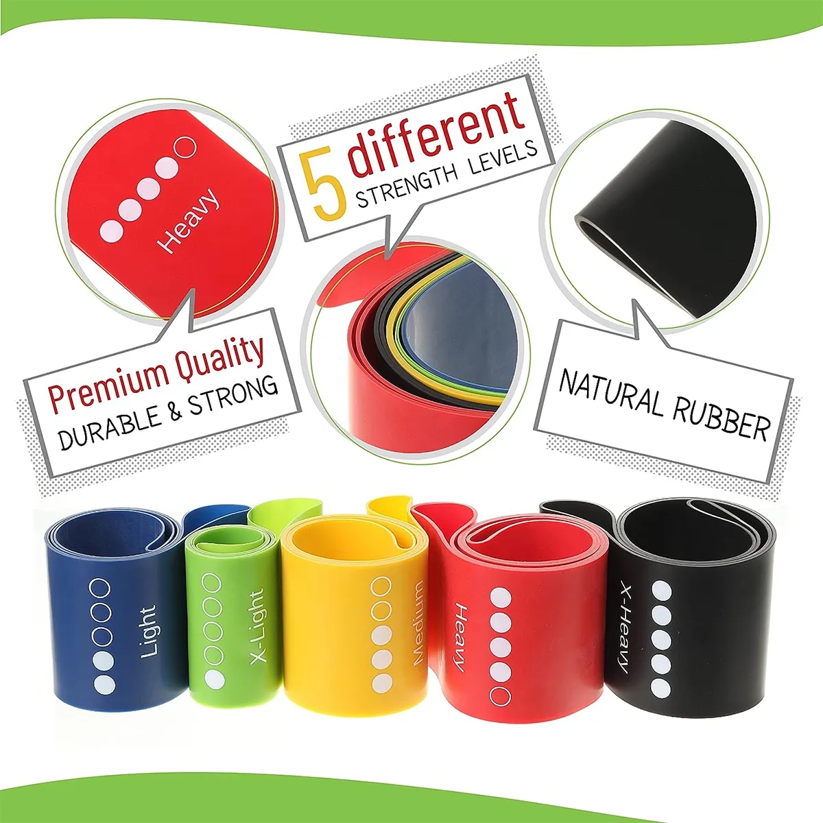 Fitness Resistance Stretch Loop Band Exercise Gym Workout 8