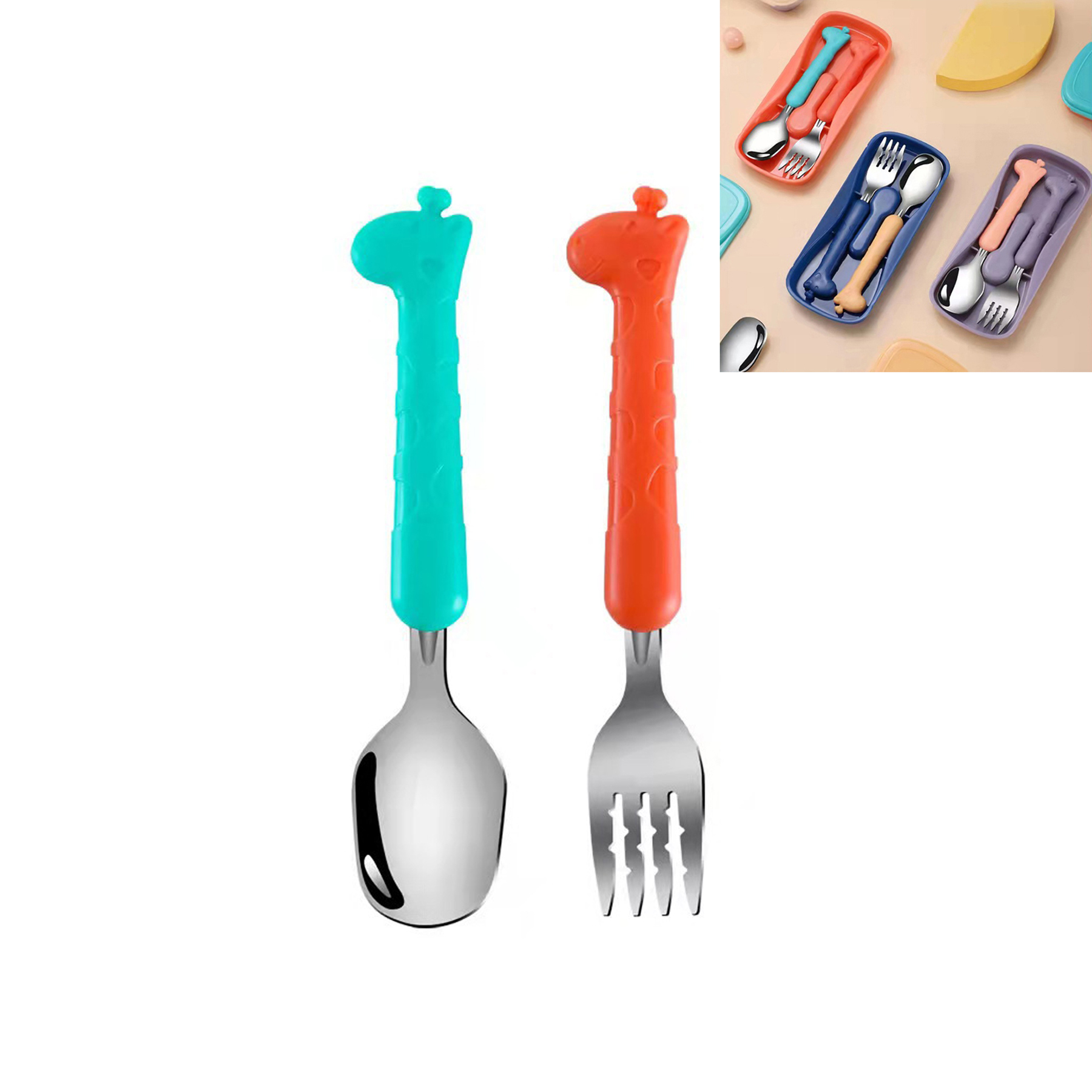 Kids Stainless Steel Utensil Set 4