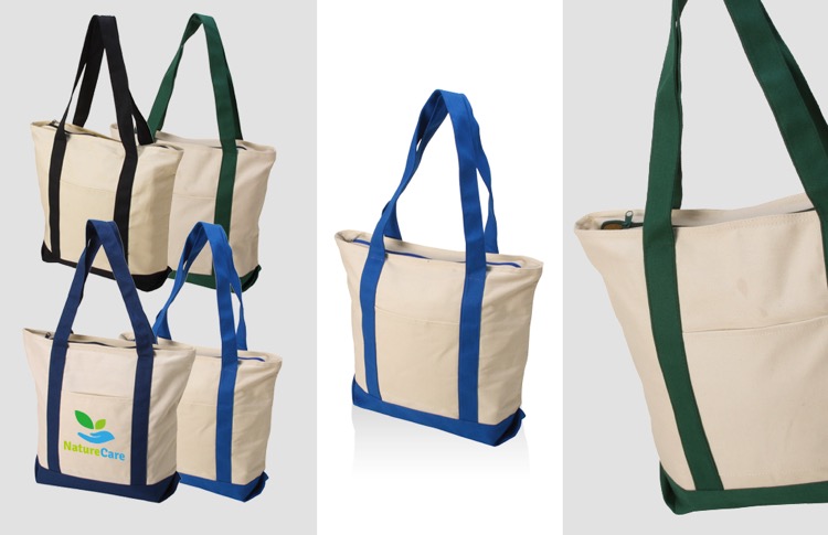 Cotton Boat Zip Tote, custom tote bag with logo imprint 3