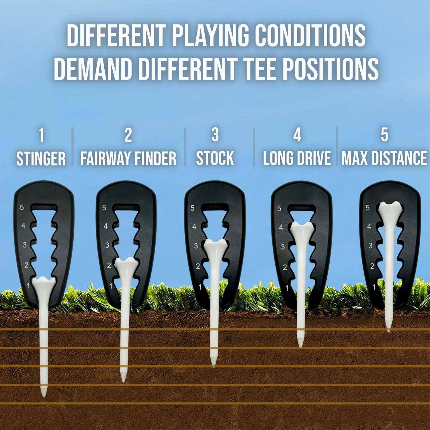 Portable Adjustable Golf Tee Height Tool 5