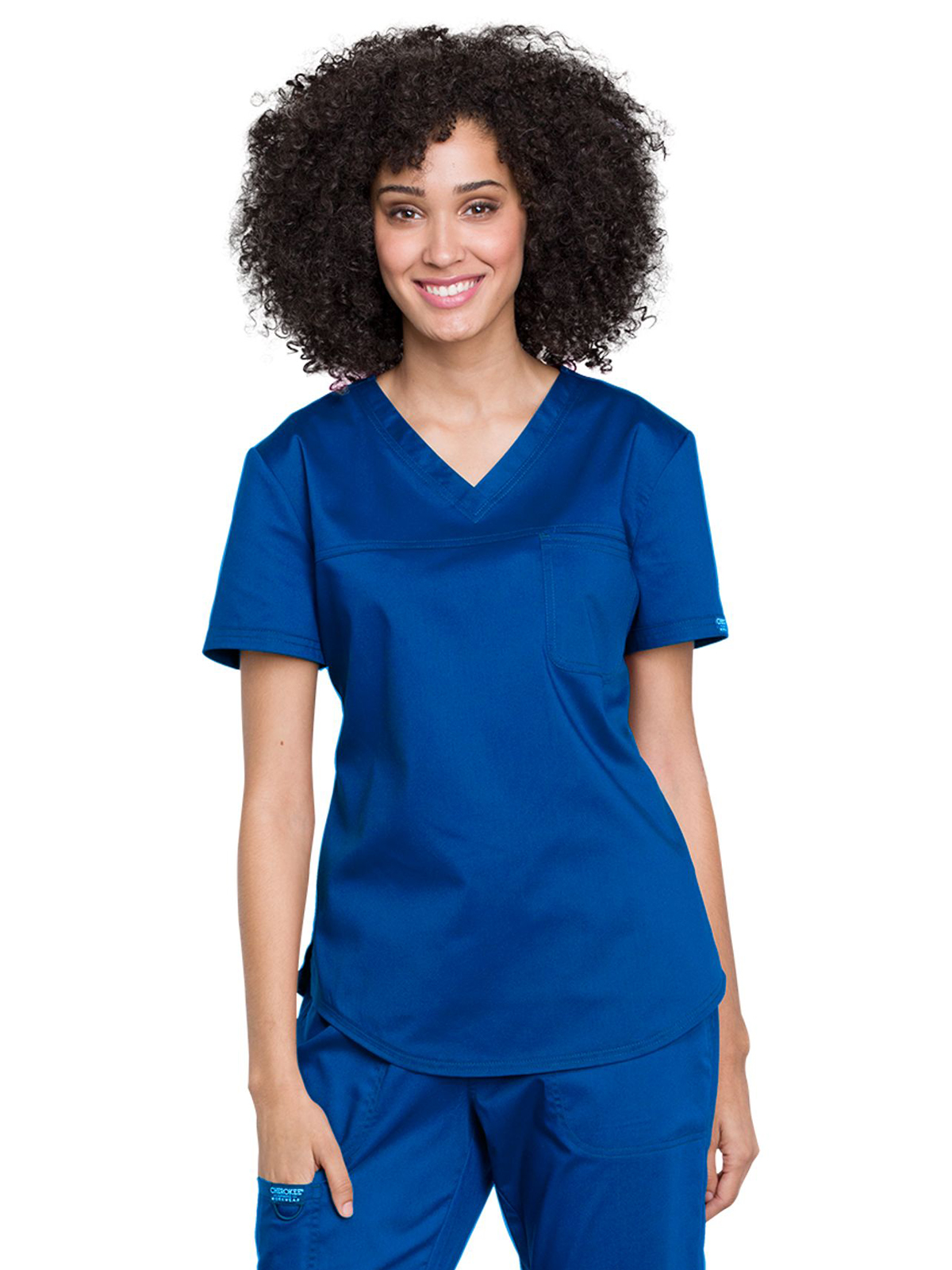 Cherokee - Workwear Revolution - Women's 1-Pocket Tuckable V-Neck O.R. Top 16