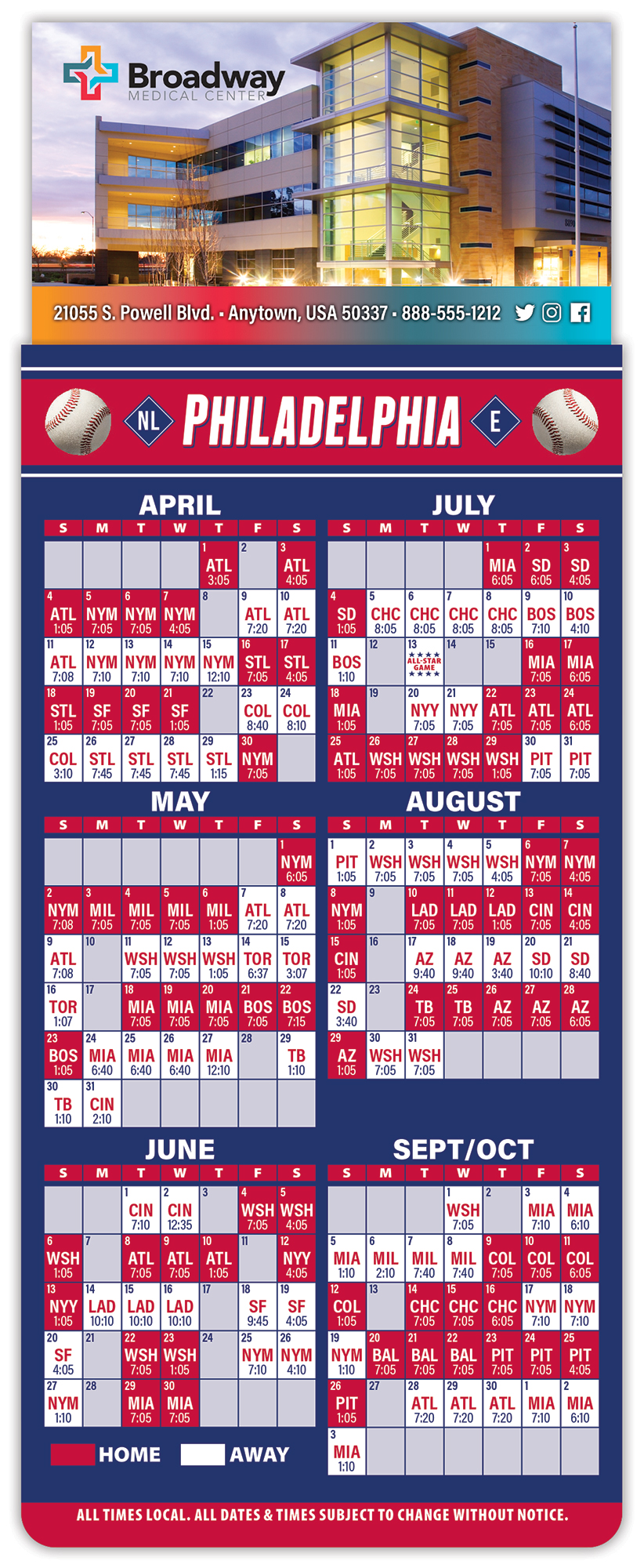 Magna-Card Business Card Magnet - Baseball Schedules (3.5 x 9) 1