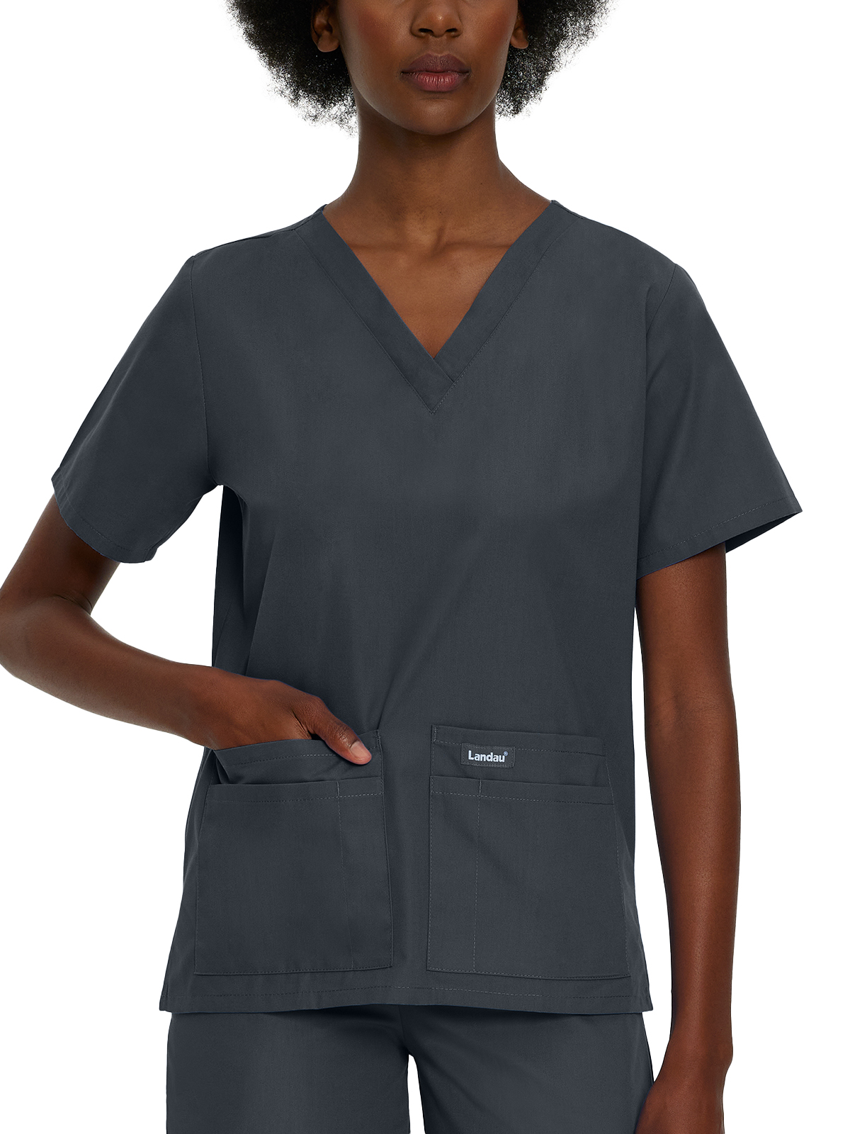 Landau - Essentials - Women's Four-Pocket Durable V-Neck Top 20