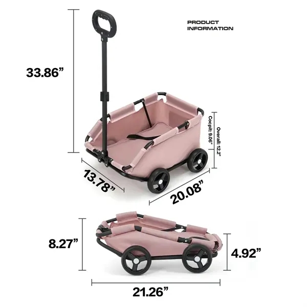 Folding Pet Carrier Cart - Portable and Convenient 8