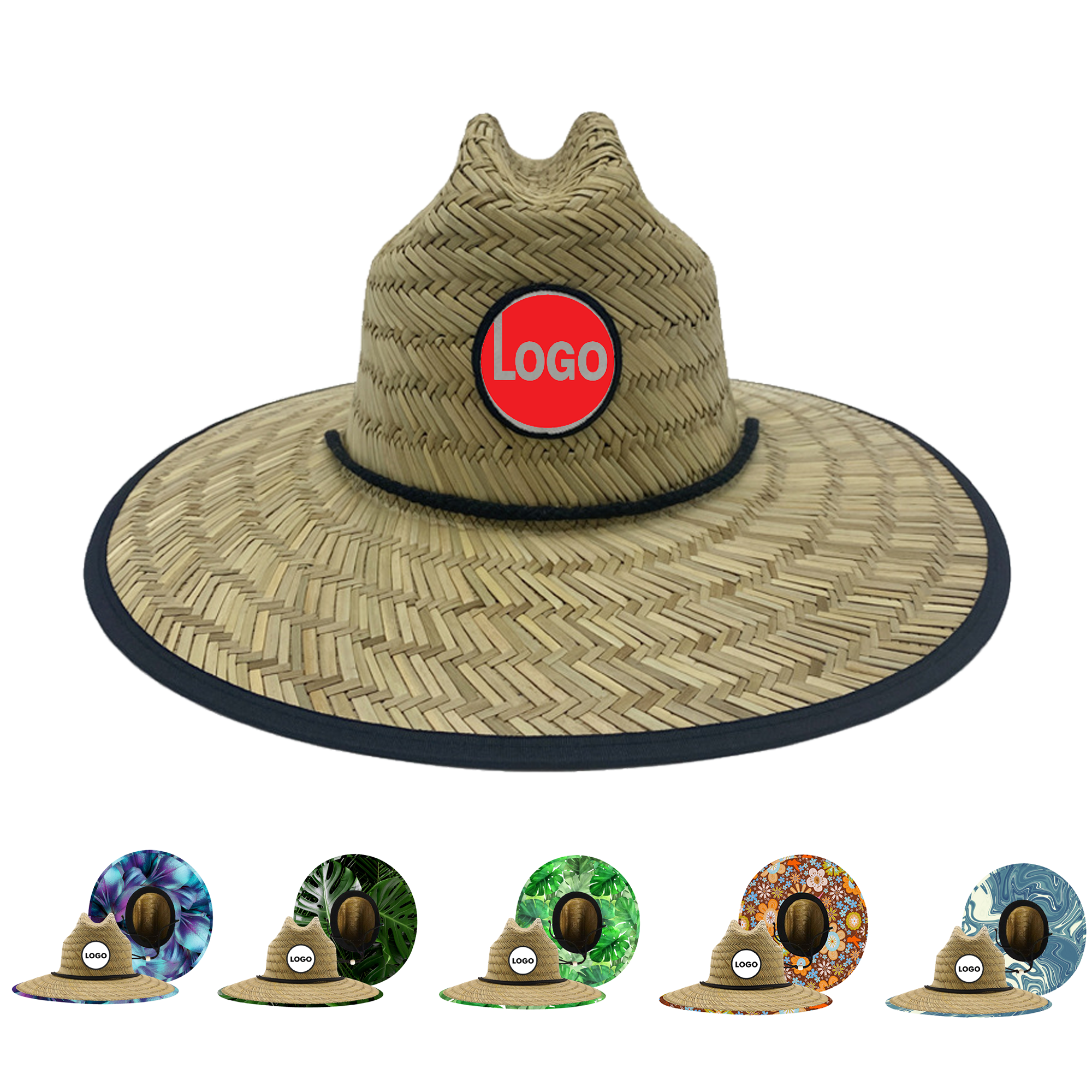 Full Color Custom Lifeguard Straw Hat 1