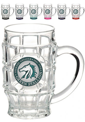 17.75 oz. Dimpled Glass Beer Mugs