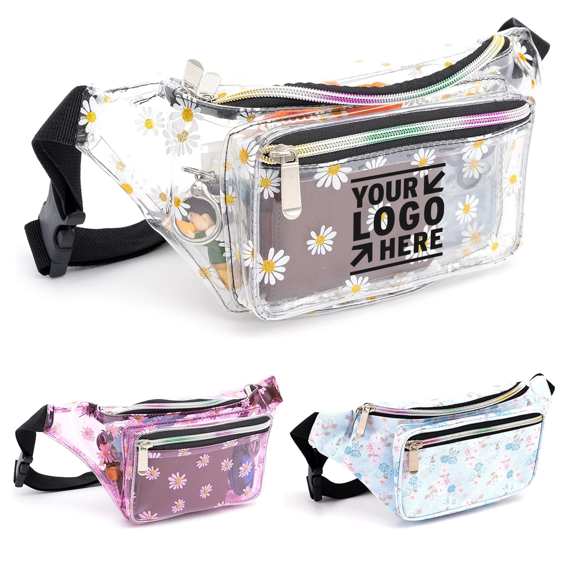 Shiny Transparent Flower Fanny Pack 2