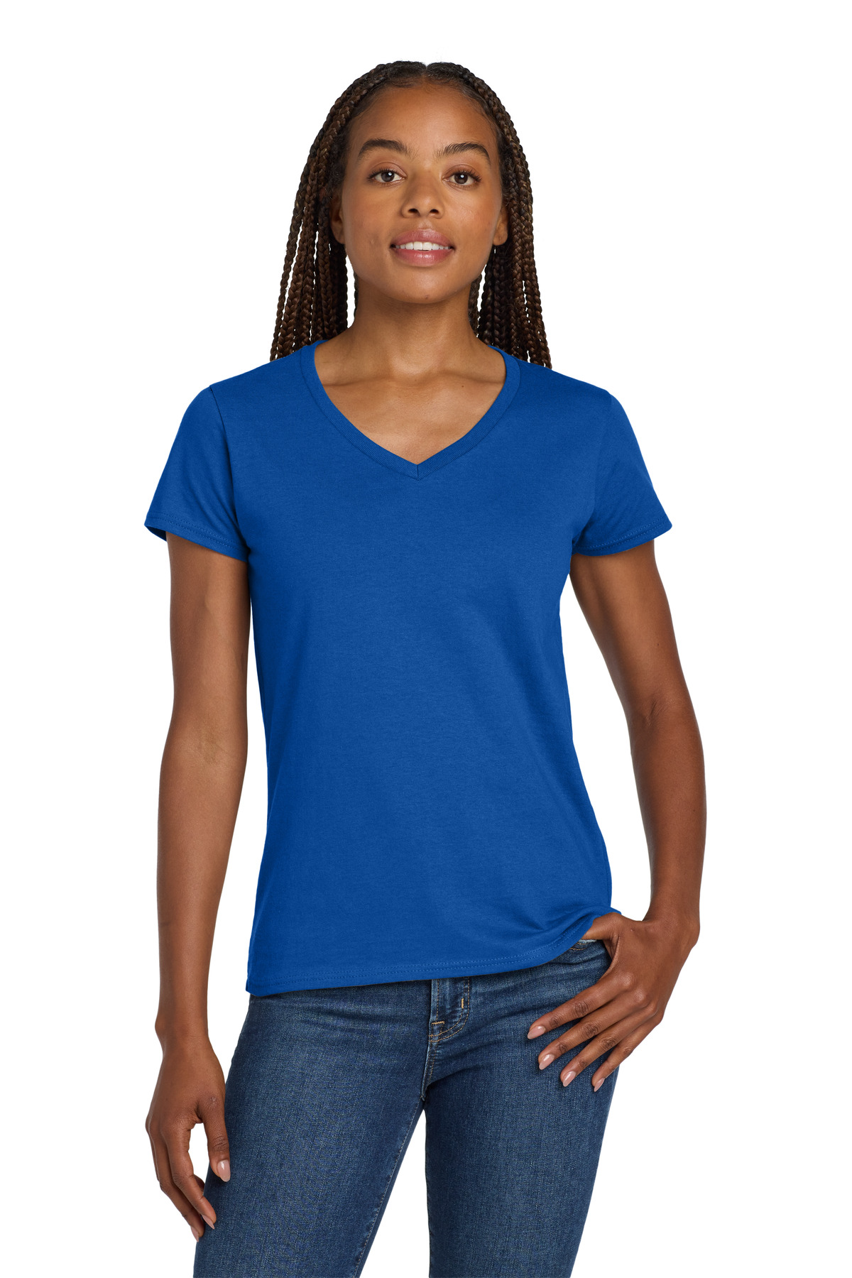 Gildan Women's Heavy Cotton 100% Cotton V-Neck T-Shirt. 5V00L 32