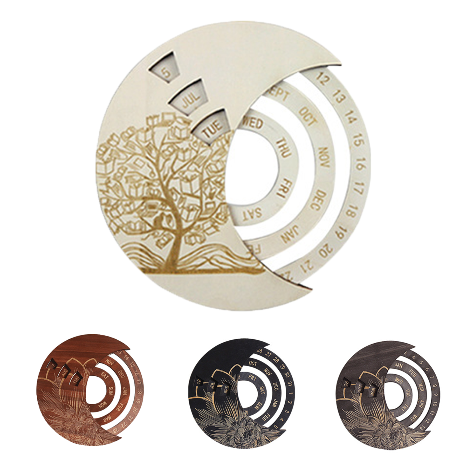 Rotatable Perpetual Calendar Wooden 2