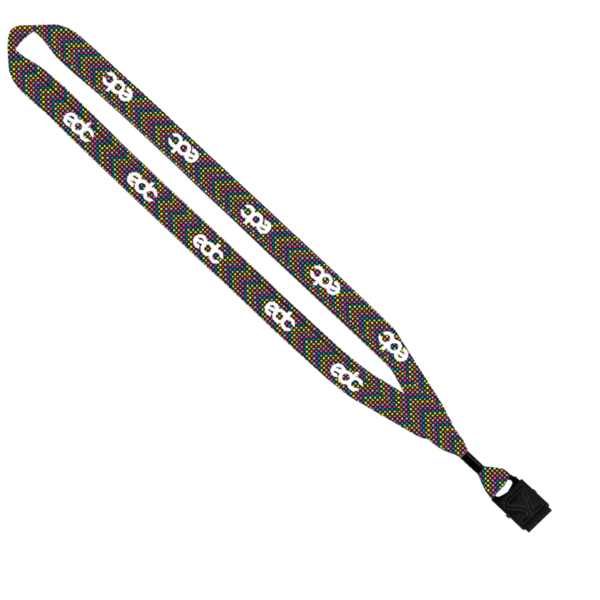 3/4" Dye-Sublimated Lanyard with Metal Crimp & Metal Split-Ring 30