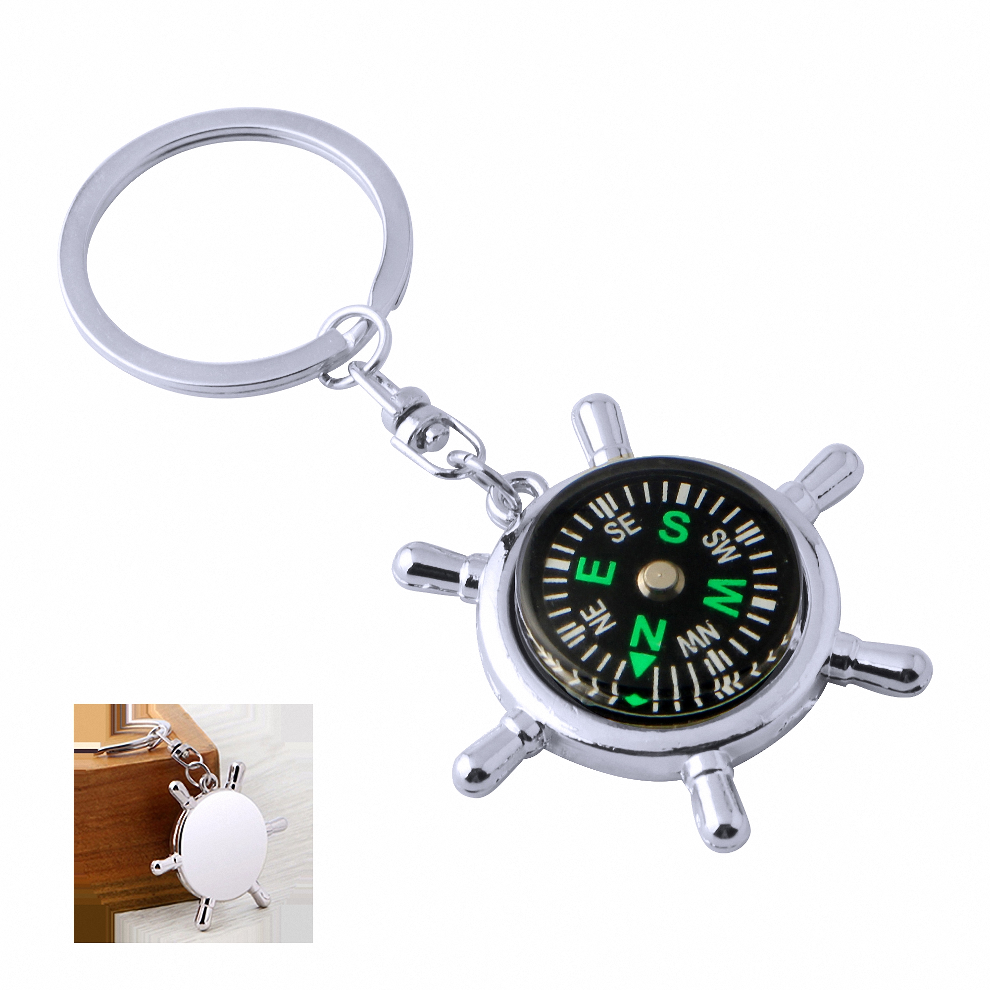 Helmsman Keychain with Compass 2
