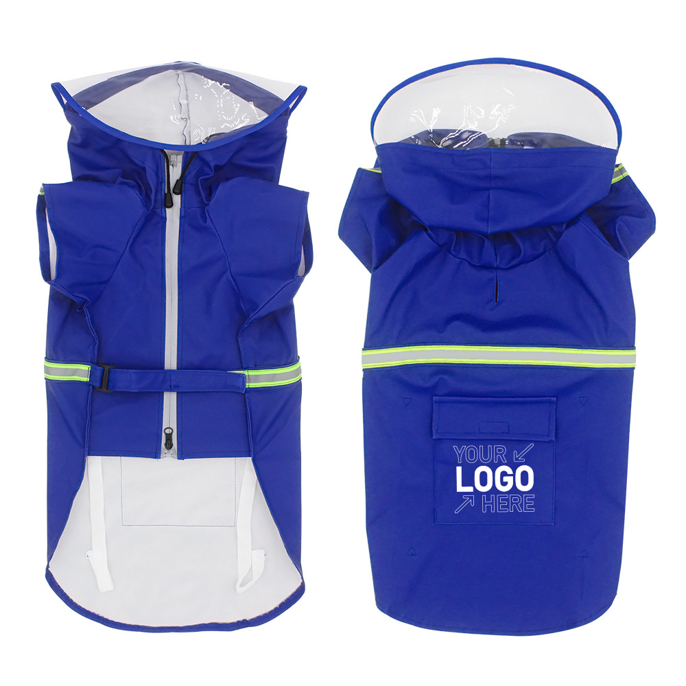 Raincoats for Large Dogs with Reflective Strip Rain 1