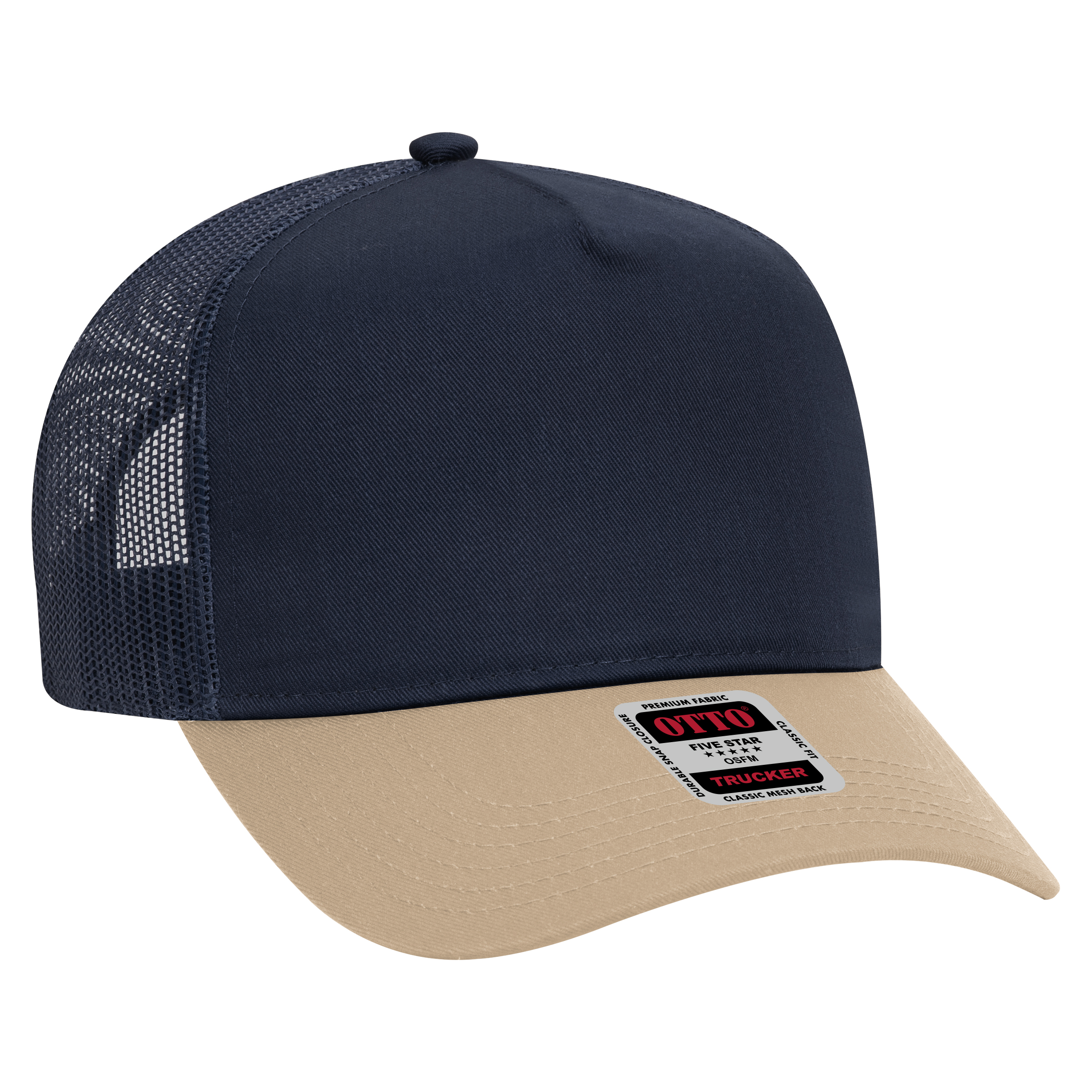 OTTO CAP® 5 Panel Mid Profile Mesh Back Trucker Hat 72