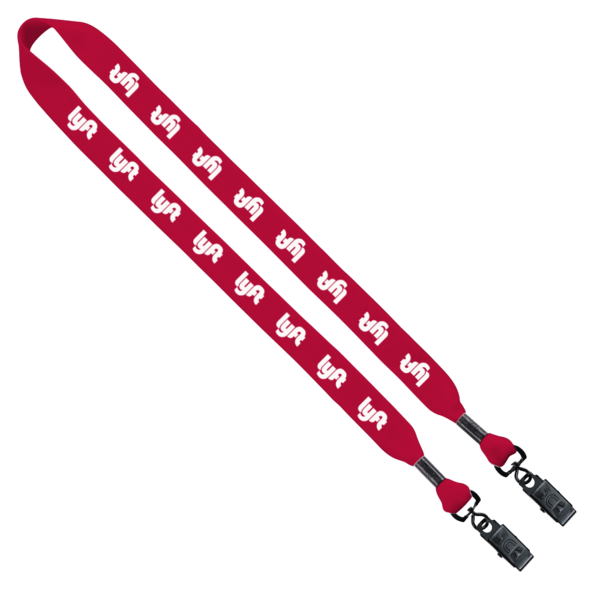 3/4" Cotton Double Bulldog Clip Lanyard 12