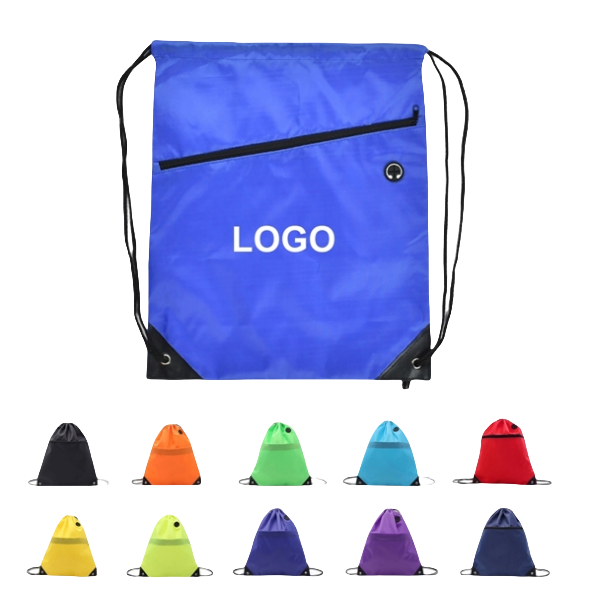 Zipper Pocket Pull String Backpack 1