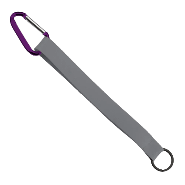 3/4" Sewn Polyester Keychain with Metal Split-Ring and Carabiner 160
