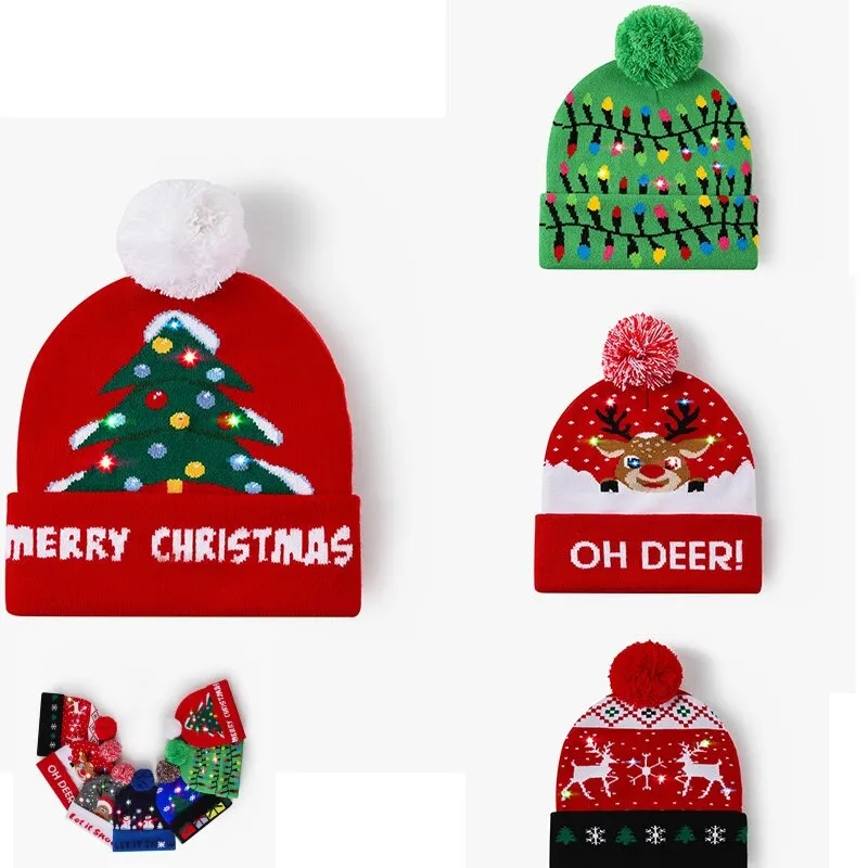 LED Christmas Glowing Decoration Knitted Hat 3