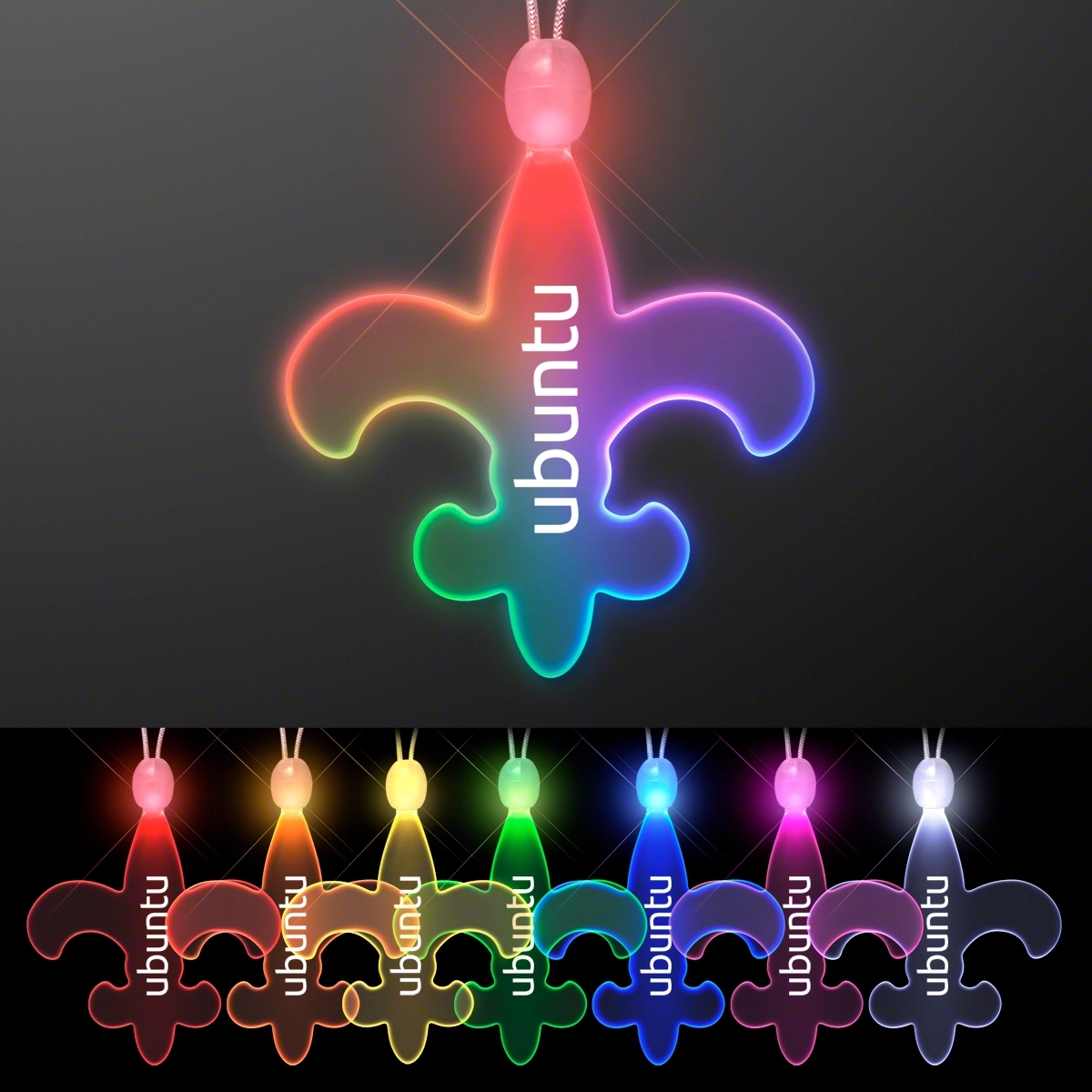 Light Up Fleur de Lis Acrylic Necklace with LEDs 1