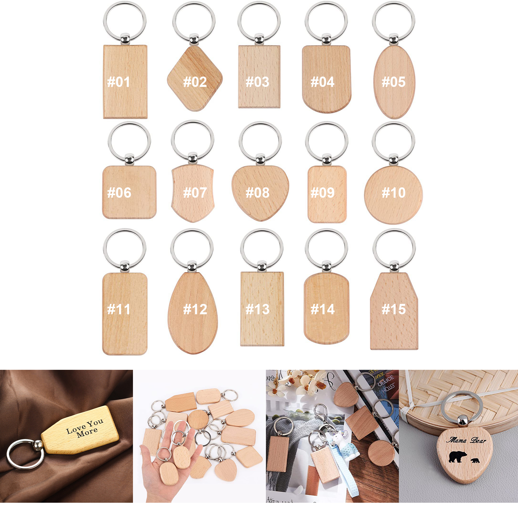 Wooden Keychain Blanks