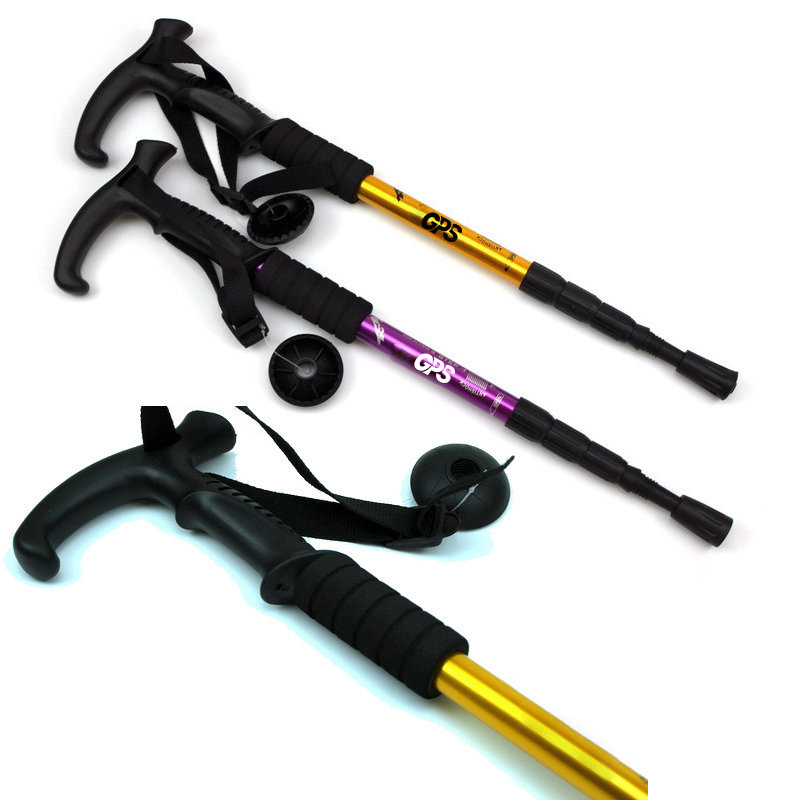 Adjustable Folding Trekking Pole with Comfortable T Handles 2