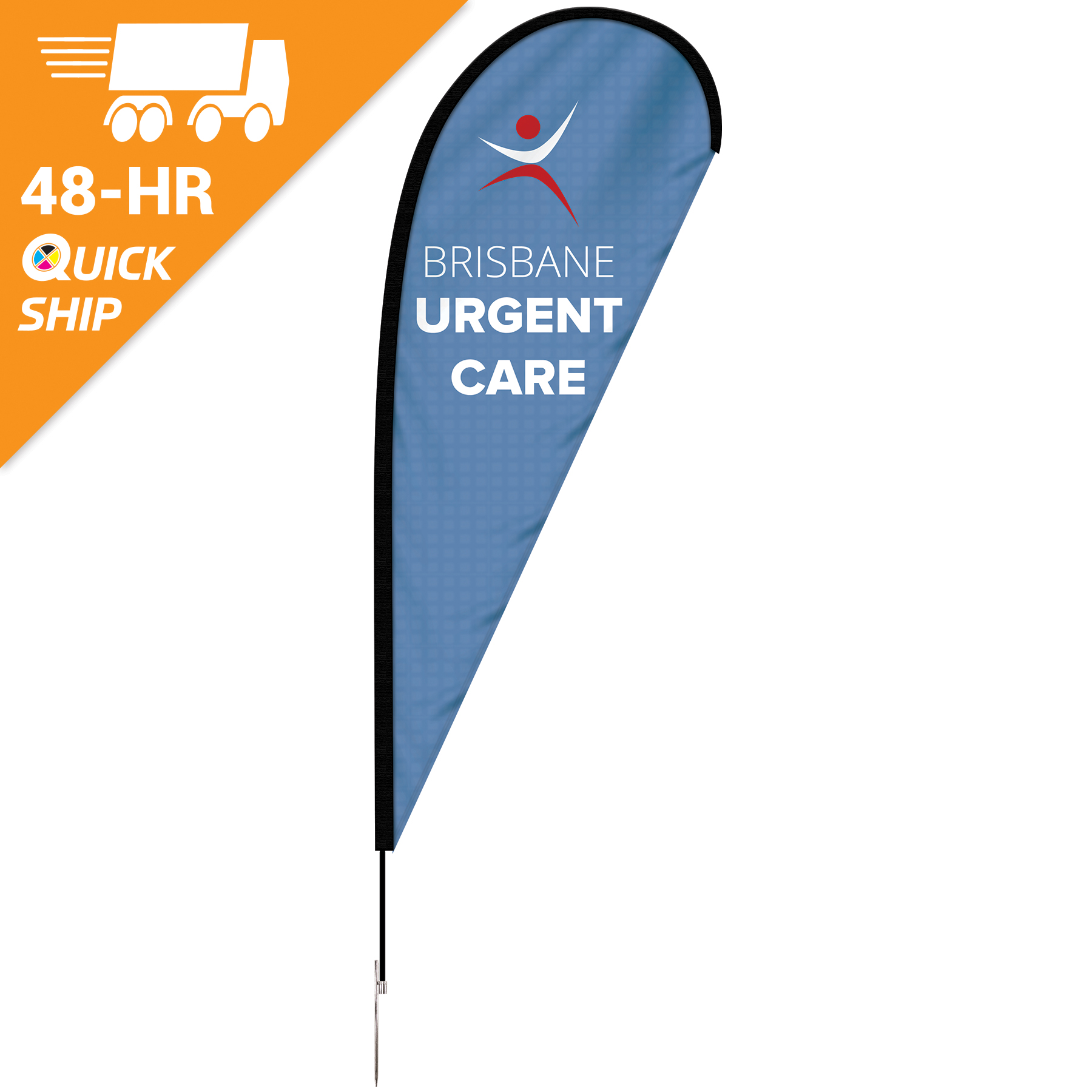 48 - Hour 8' Single Reverse Teardrop Banner with Hardware Set 11