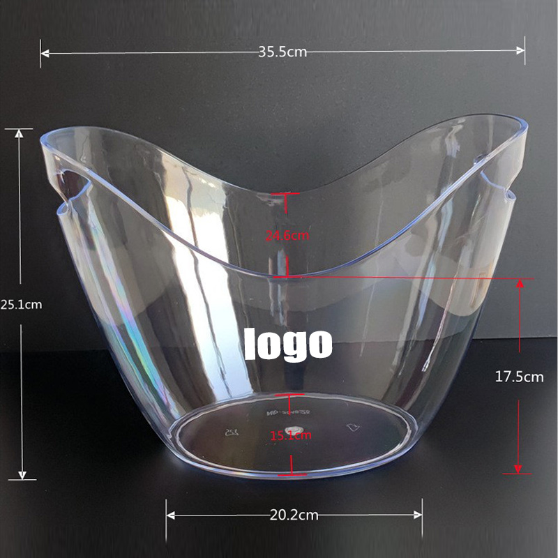 Transparent Plastic Ice Bucket Ice Wine Bucket 3