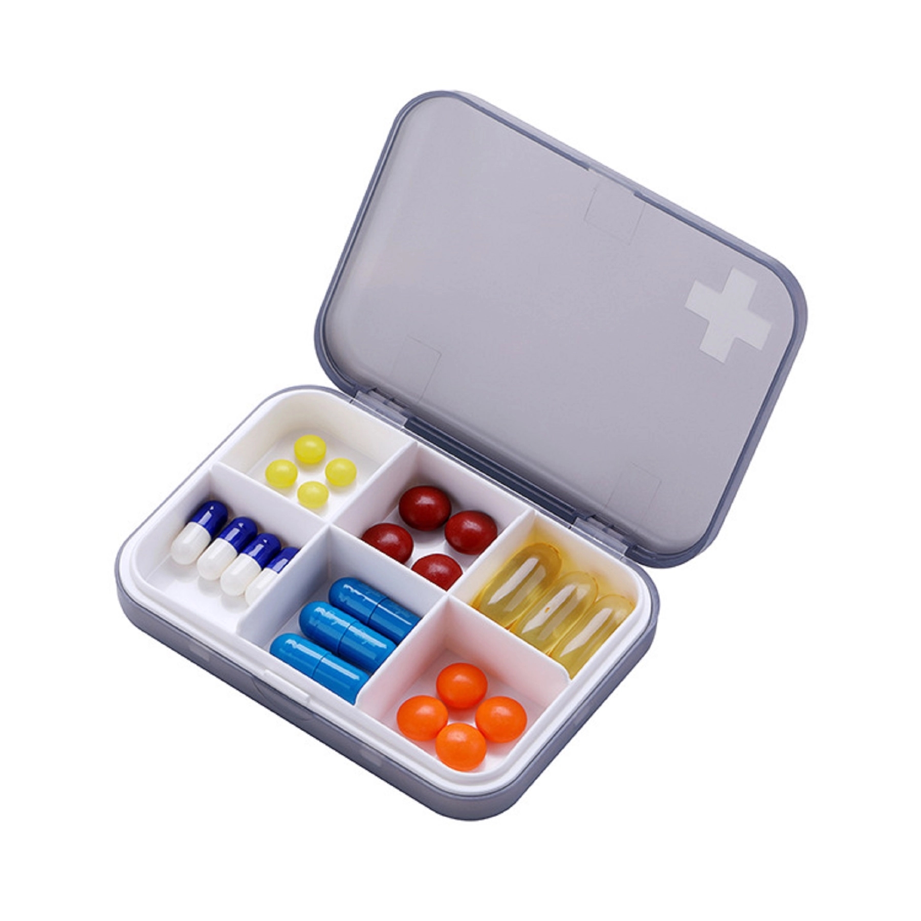 6 Compartments Square Medicine Storage Box 9